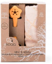 Комплект eKoala - Лигавник от растителен кашмир и държач, оранжеви 